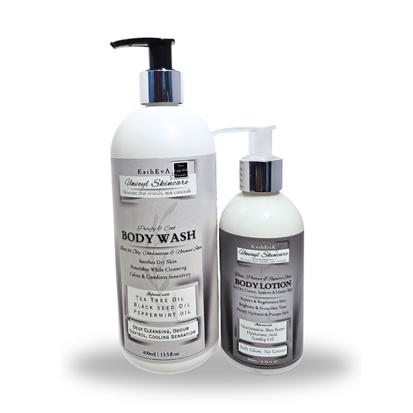 Unveyl Niacinamide + Hyaluronic Acid Body Duo - Lotion &amp; Refresh Body Wash