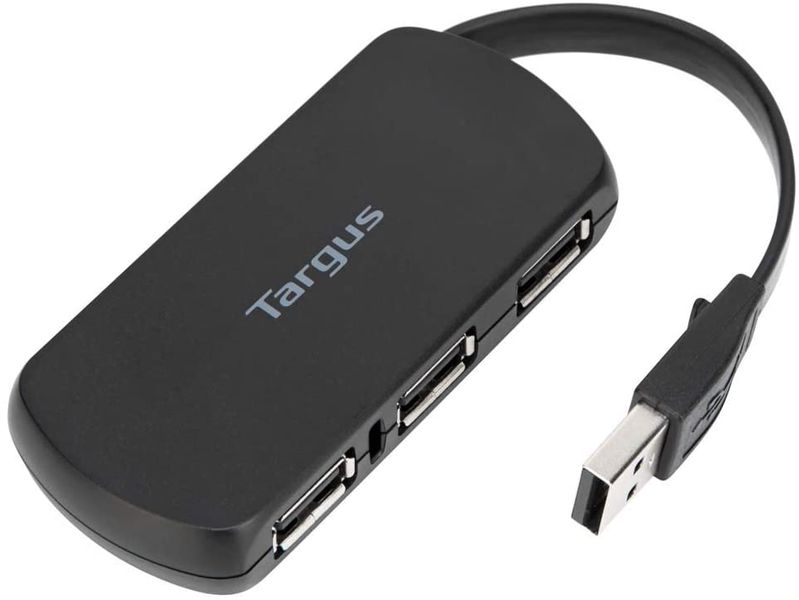 Targus 4-Port USB 2.0 Hub with Sleek and Travel Friendly, Black (ACH114US)