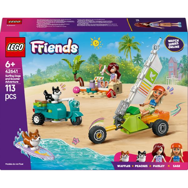 LEGO® Friends Surfing Dogs and Scooter Adventure Building Toy 42641