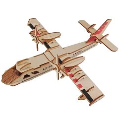 3D Wooden Airplane Puzzle Model Educational Toy