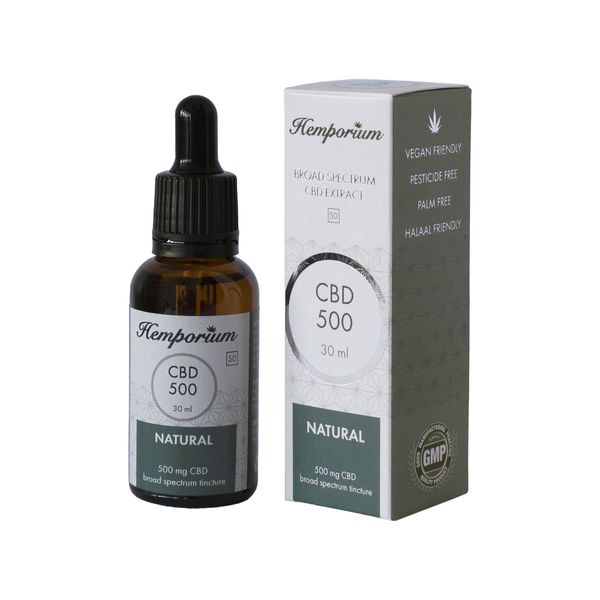 Hemporium 500mg CBD Oil Broad Spectrum - Natural 30ml