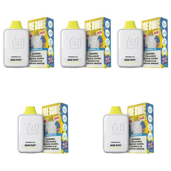 Yeti Ice Cube 6000 Puff Disposable Vape - Pineapple Ice (Pack of 5)