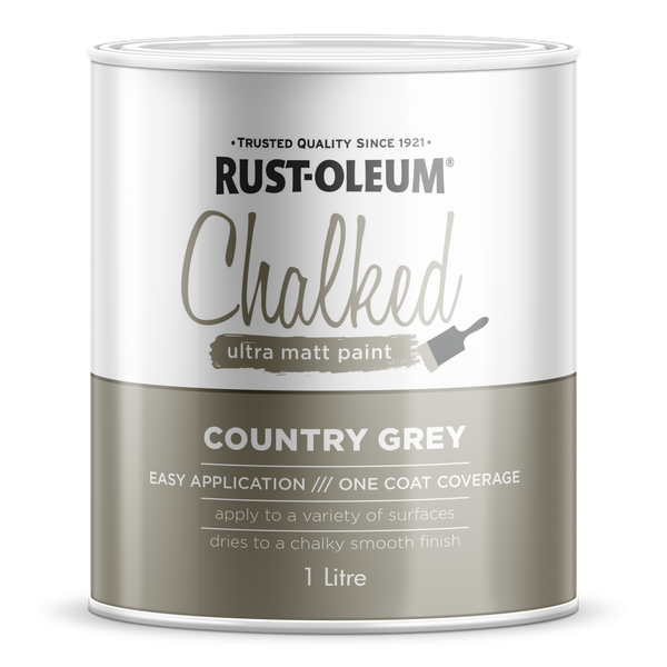 Rust-Oleum Decorative Chalked Paint Brush Matt Country Grey 1 L