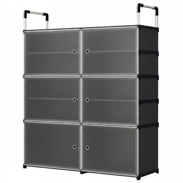 Portable Shoe Rack with Dustproof Door for Heels/Slippers/Boots, -