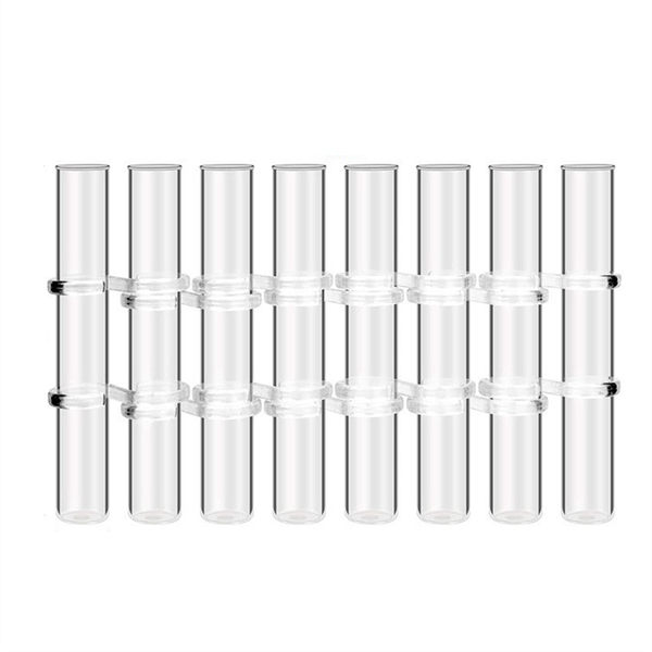 Hinged Flower Vase Clear Glass Test Tube for Home Decor, L - 8 Piece