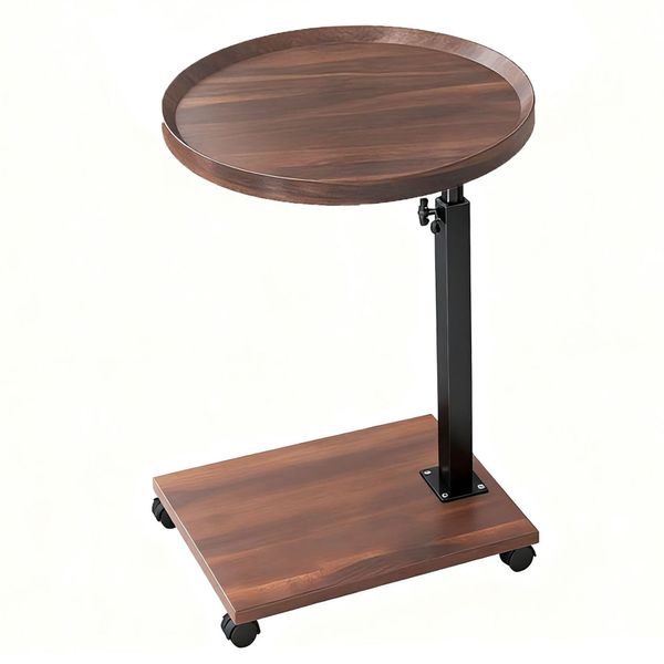 Adjustable C Table 360 Swivel TV Tray Table coffee/End table with wheels