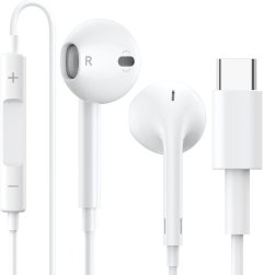 USB-C In-Ear Wired Headset &amp; Mic and Volume Control Hi-Fi Sound For iP 15