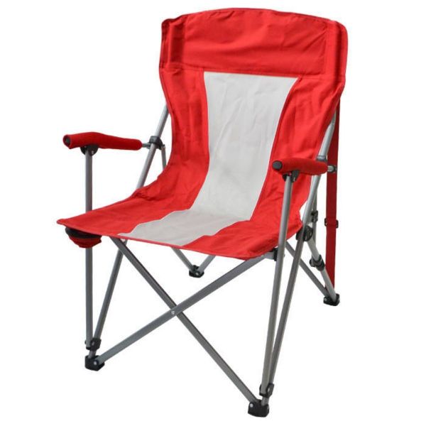 Anchor Foldable Lightweight Aluminum Outdoor Camping Chairs &amp; Cover - Red
