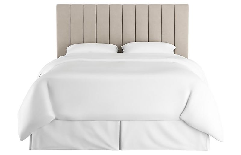StrohBerry - Lincoln Panel Headboard - Velvet - Ivory Sand