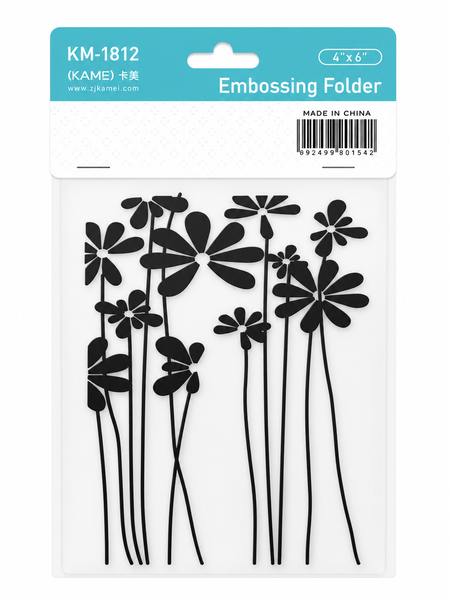 Embossing Folder - Flowers Long Stem 4x6 Inch