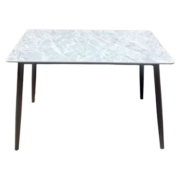 Modern Rectangular Dining Table with Marble-Look Top