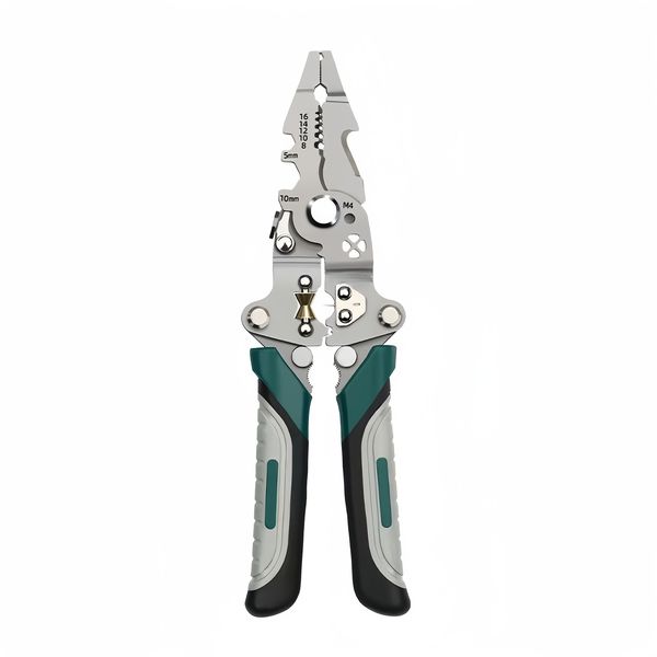 Multi-function Electrician's wire stripping, splitting, and winding pliers