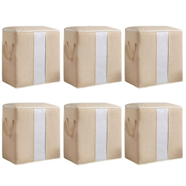 Homeware Closet Foldable Storage Bin with Durable Handles (45cm) Set Of 6