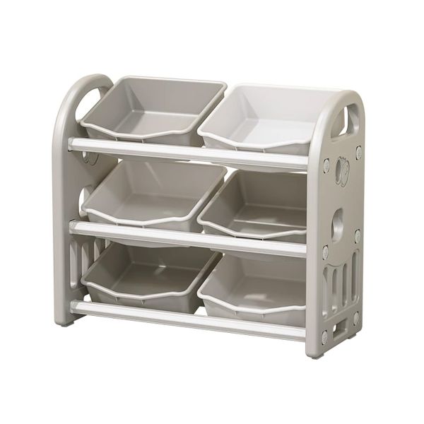 Kids Toy Storage Organizer with 6 Bins | 3-Tier Children's Playroom Shelf