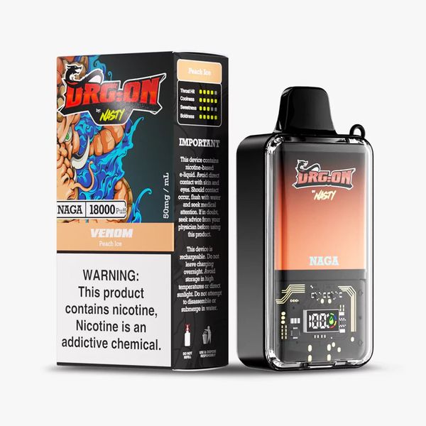 Nasty DRGON 18k puffs Disposabel Vape - Peach Ice (Venom)