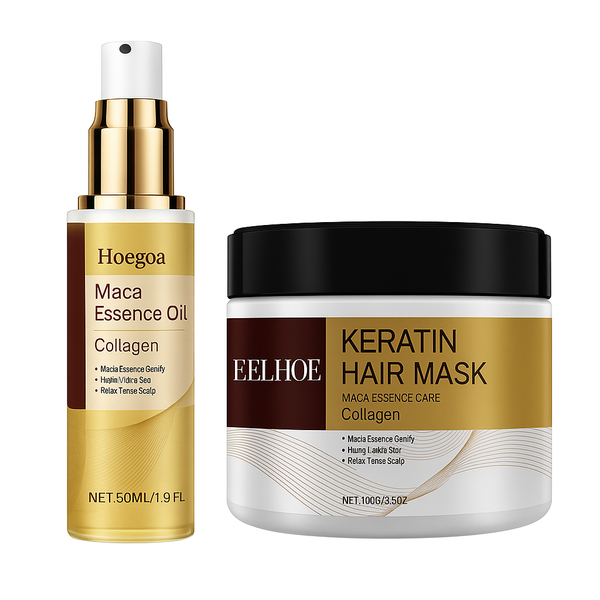 Eelhoe - Maca Essence Repair Collagen Mask 500 ml &amp; Hair Oil Serum 50 ml