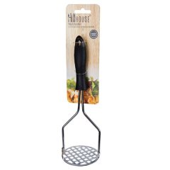 Potato Masher - Stainless Steel - Black Handle - Pack of 2