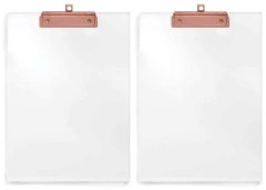 2’s Acrylic Clipboard with Shinny Rose Gold Finish Clip