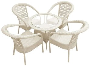 Outdoor Patio/Garden Set - Four Seater - Cream White Colour