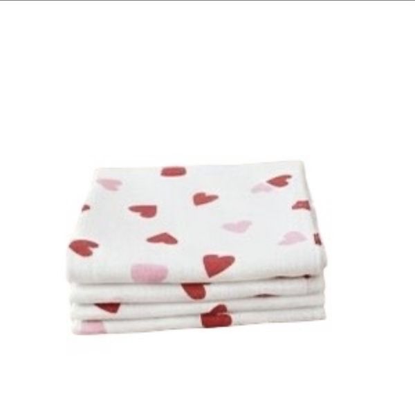 Red Hearts Baby/Muslin Blanket Throw L