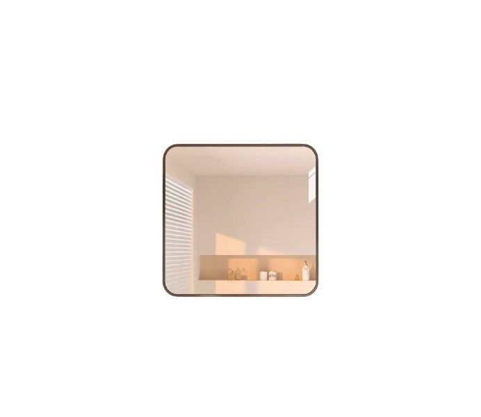 Black Rounded Square Frame Mirror 50×50cm