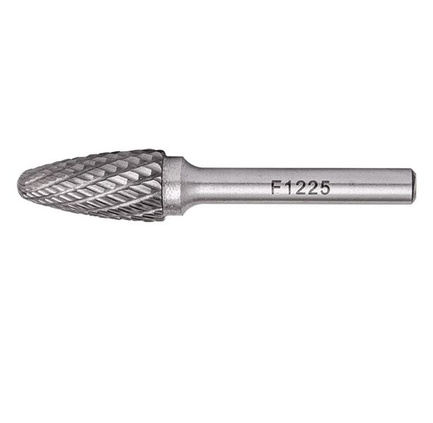 Rotary Burr Tungsten 12x25x6mm Conical Round Point - 3 Pack