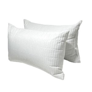 2x Quilted Polyester Microfibre Pillows