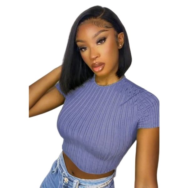 10" Bob Wig Human Hair Wear&amp;Go Wig 13x4 HD Frontal Lace Wig -Golden Perfect
