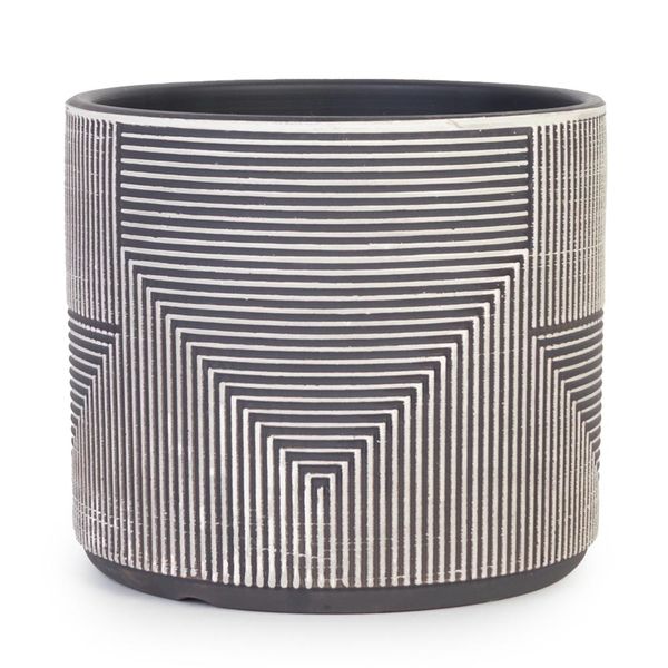 Shadow Lines Pot 14x12cm