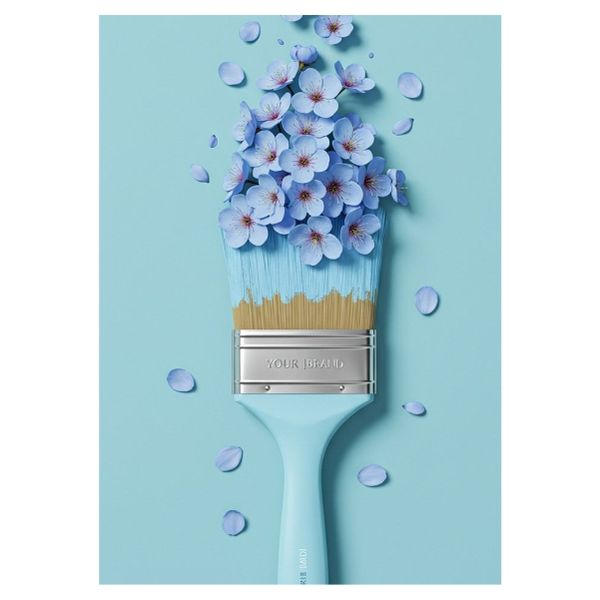 Baby Blue Paint Brush - A1 Poster