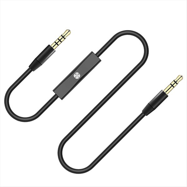 1.2M Jack 3.5Mm Audio Cable Car Aux Cable for Phone Headset Black