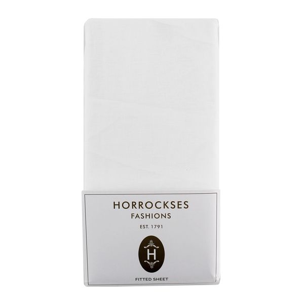 Horrockses Fitted Sheet - 144TC - White