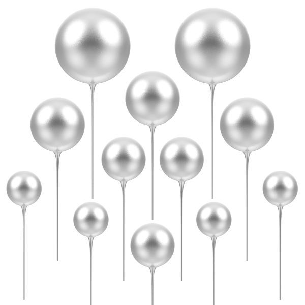 Cake decorating styrofoam balls Silver - 20 pieces - Non-edible