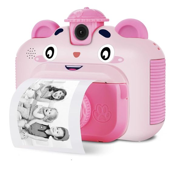 Kids Pink Instant Camera with Printer|Photos &amp; Videos|Fun Frames &amp; Stickers