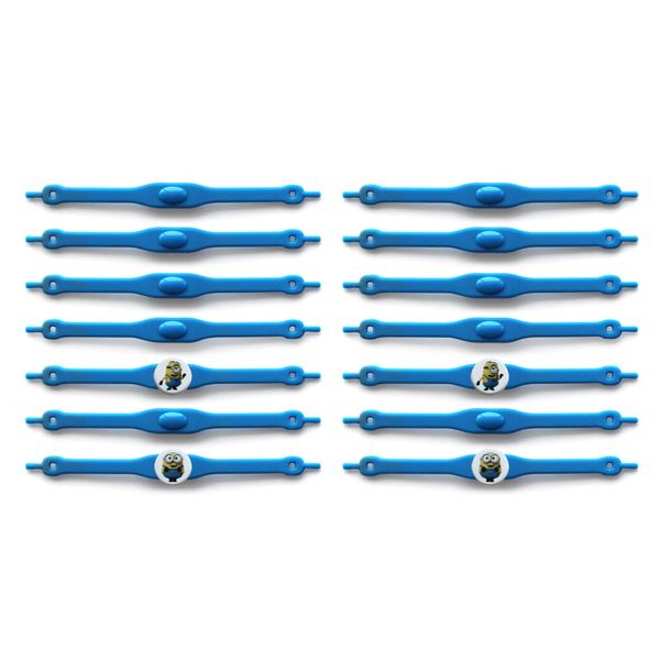 Shoeps Elastic Shoelaces - Blue with Minion Buttons