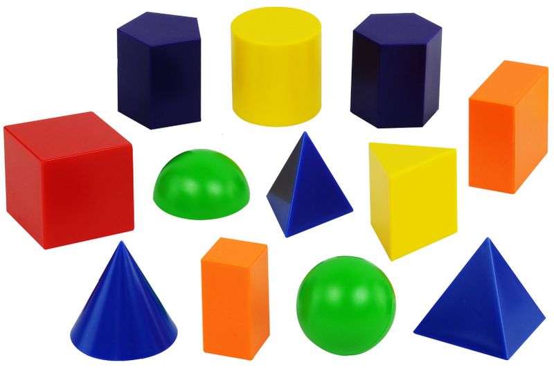 Large 3D Geometric Shapes Solids - 10cm - 12pc