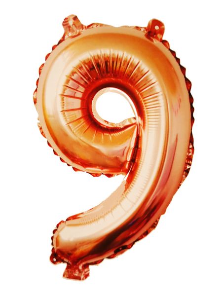 Foil Balloon Number 9 - Rose Gold - 106 cm