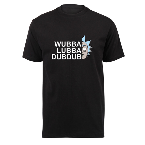 Adult Black Short Sleeve Premium T-Shirt -Rick and Morty Wubba DubDub