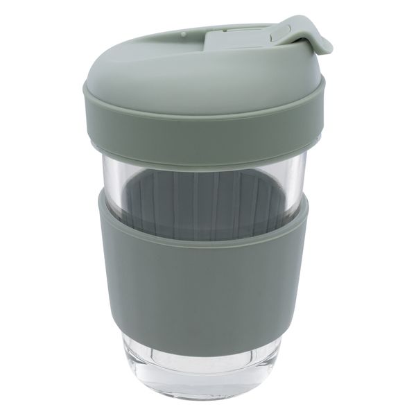 Consol Lugo Glass Travel Mug with Plastic Lid, 320ml