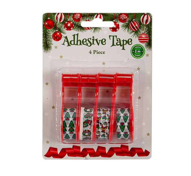 Xmas Tape Dispencer - Christmas Accessories - 2 m - 4 Piece - 5 Pack
