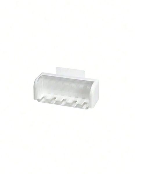 Wall Mounted Toothbrush Holder With Cover - White
