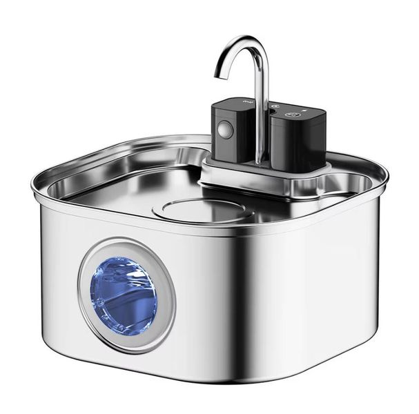Fountain Wireless Drinking Fountain for Cats Stainless Steel 3.2L
