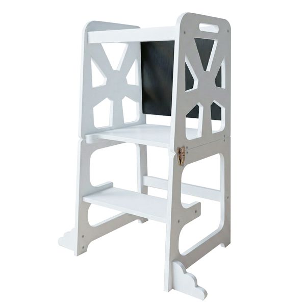 Toddler Step Stool,Learning Towers Adjustable Height Wooden Step Stool