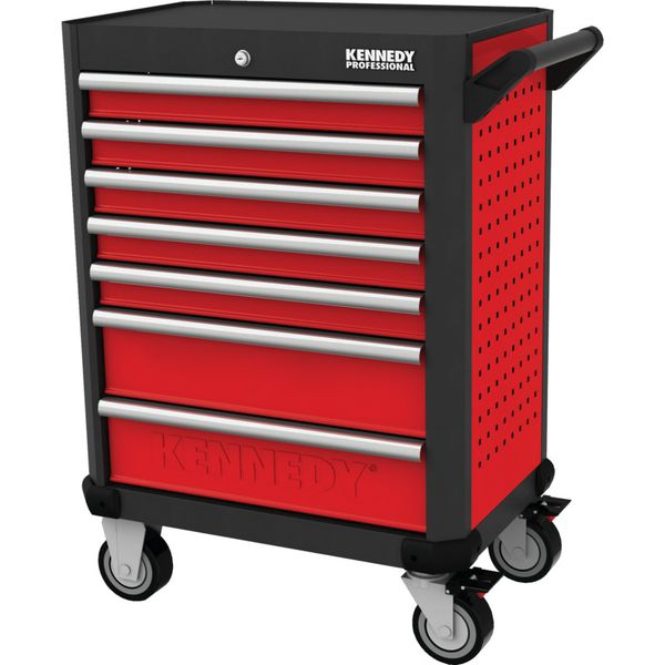Kennedy Red 28Inch 7 Drawer Professional Roller Cabinet