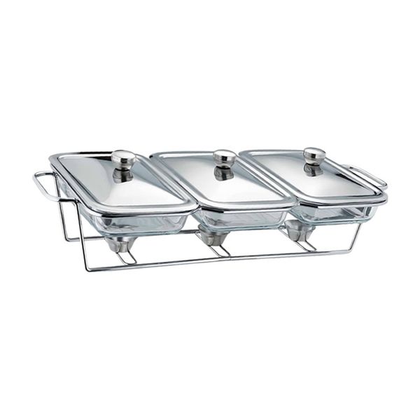 3 Piece 1.5L Stainless Steel Ware Food Warmer