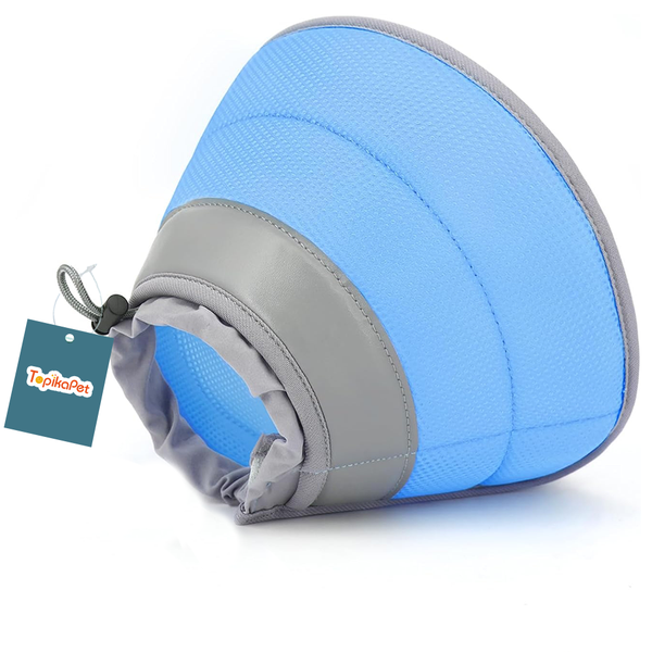 TopikaPet - Blue/Pink Soft Cat Cone Collar Adjustable, Lightweight