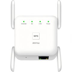 IPSTYLE WiFi Repeater Booster 2.4G/5GHz Wi-Fi Signal Amplifier Extender