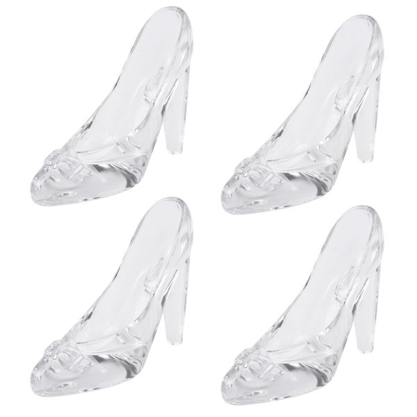 Crystal Shoes Glass Home Decor Cinderella High-Heeled Shoes