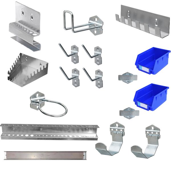17 Pieces Steel Pegboard Hooks Accessory Set