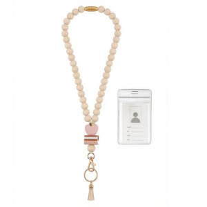 Kingdushi Boho Beaded Teacher Lanyard With Id Holder, Breakaway Clasp